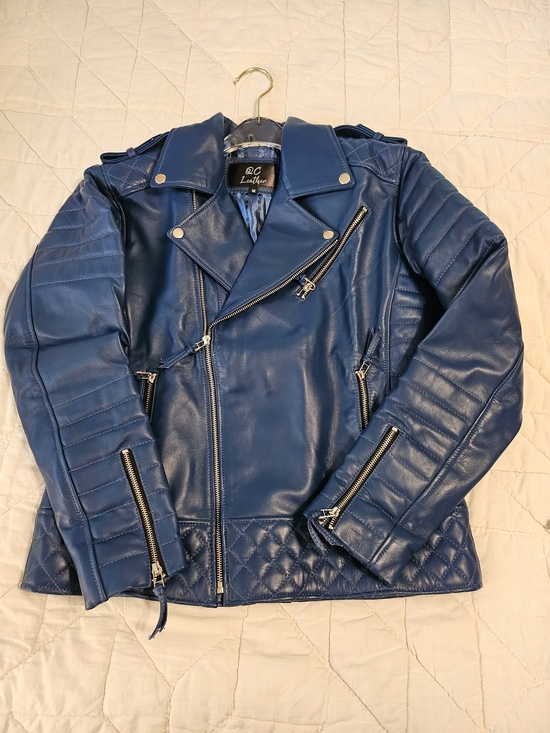 QC Jackets & Blazers - QC Leather- Quilted Biker/ Moto Jacket - Size M